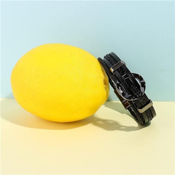 Circle Rhinestone Leather Wrap Bracelet Boho Gift for Women - Picture 5 of 7